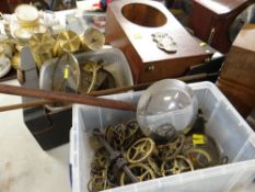 TWO CONTAINERS OF ASSORTED CLOCK PARTS