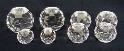 ASSORTED SWAROVSKI GLOBAL CANDLE HOLDERS, various sizes from 30mm to 60mm diameter (8)