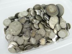 ASSORTED PREDOMINANTLY THREE PENCE COINS from the early to mid 20th Century together with one