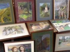 ASSORTED FRAMED PASTEL PICTURES