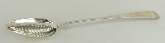 IRISH GEORGE III SILVER STRAINING SPOON, Dublin hallmarks and makers mark for John Dalrymple,