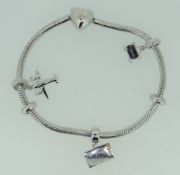CLOGAU SILVER BRACELET & LOOSE CHARM