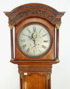 LATE EIGHTEENTH CENTURY EIGHT DAY LONG CASE CLOCK inscribed Bennett of Uttoxeter, carved and