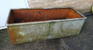 GALVANISED METAL AGRICULTURAL WATER TROUGH / GARDEN PLANTER, 120 x 50 x 40cms