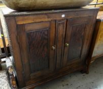 ASSORTED FURNITURE including vintage two door cupboard, polished sideboard, narrow bookcase ETC