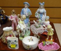 ASSORTED FIGURINES & CERAMICS including Royal Worcester fruit painted vase, Royal Worcester