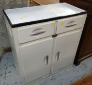 RETRO 'HOME PROUD' BRITISH MADE ENAMEL METAL KITCHEN PROVISION CUPBOARD