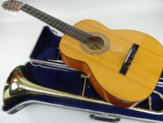 TATRA CLASSIC ACOUSTIC GUITAR & CASED AMERICAN 'SCHOLASTIC' TROMBONE BY BLESSING
