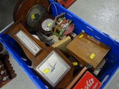 ASSORTED BAROMETERS, CLOCKS ETC
