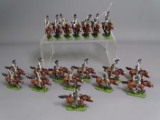 MILITARY CAVALRY FIGURES on horseback, cast lead and painted (nineteen)