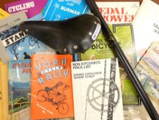 VINTAGE CYCLING ITEMS - Middlemore saddle, Ron Kitchen publication, Ronald English publication ETC