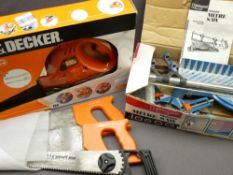 TOOLS - boxed Black & Decker Scorpion saw, folding workbench, mitre saw ETC E/T