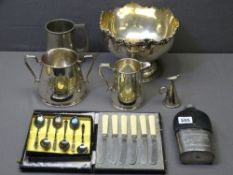 D & J MCCALLUMS PERFECTION SCOTCH WHISKEY hip flask and a quantity of other EPNS ETC