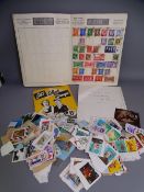 VINTAGE POSTAGE STAMPS - single album and loose quantity with associated ephemera