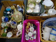 PARAGON TEAWARE, Minton moon flask, Wedgwood flow blue type dishes and an assortment of other