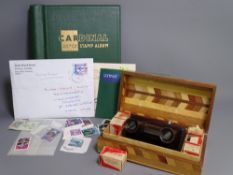 BAKELITE TRU-VIEW STEREOSCOPE VIEWER and single album World Stamp Collection, the viewer with six
