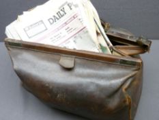 GLADSTONE BAG with a quantity of commemorative newspapers