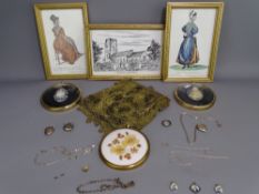 MIXED COLLECTABLES GROUP to include a gilt metal chainmail cocktail bag, silver heart and