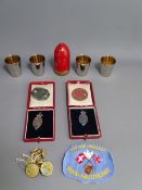 LIVERPOOL & MILITARY INTEREST COLLECTABLES including two silver shooting medallions, marked 'No 3