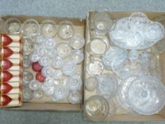 A QUANTITY OF DRINKING GLASSES and other heavy glassware
