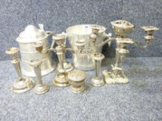 EPNS CANDELABRA & CANDLESTICKS, Champagne Masse ice bucket and similar tankard