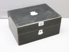 WORKBOX - 19th Century ebony with mother of pearl inlay