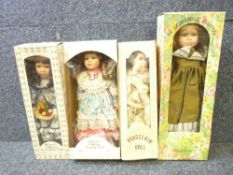 PORCELAIN DOLLS - four boxed including two Leonardo