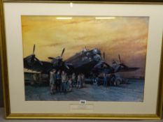 CUNEO print - 'The Last Halifax' WWII Bomber, 43.5 x 61cms