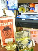 TILLEY LAMP (boxed), other similar stoves and lamps including a boxed brass 'Hipolito' ETC