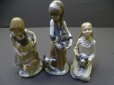 LLADRO & NAO FIGURINES, three