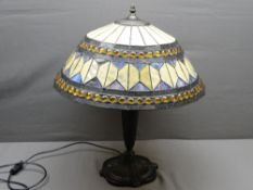 TIFFANY STYLE TABLE LAMP, shade diameter 50cms approx E/T