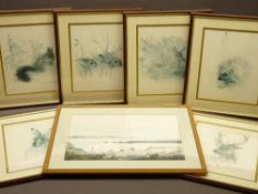 LLOYD? watercolour - coastal scene and a quantity of prints