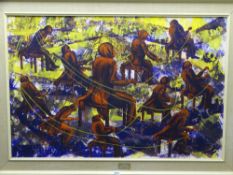 MARY EDWARDS oil on board - 'Piano Concerto', 59 x 89cms