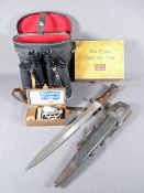 WILKINSON'S RAZOR in box, vintage, a vintage First Aid kit for Boots, a cased Regent pair of