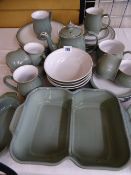 DENBY BREAKFAST WARE in green, approximately 30 pieces