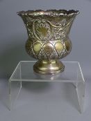 EMBOSSED SILVER FLOWER HOLDER, Sheffield 1904, maker Walker and Hall, 7.1 troy ozs, 13cms H