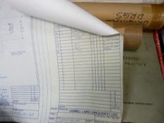 ENGINEERING DRAWING EPHEMERA & EQUIPMENT and a quantity of Cammell Laird architect's drawings and