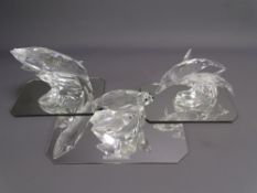 SWAROVSKI CRYSTAL ORNAMENTS x 3 from the 'Mother and Child' series by Michael Stamey including 'Lead