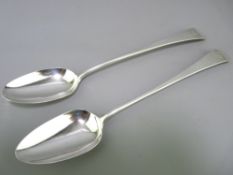GEORGE III BASTING SPOONS, London 1804, a pair, Old English pattern, makers George Smith and