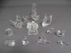 SWAROVSKI crystal ornaments collection, 15 pieces depicting butterflies, birds, fish and swans