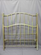 VICTORIAN BRASS & IRON 4FT 6IN BED ENDS, 145cms H the tallest end