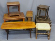 VINTAGE & LATER FURNITURE, a parcel of various side tables and a foot stool