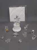SWAROVSKI and other crystal animal ornaments, a collection, (10), including fox, kangaroo, koala,