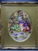 ROYAL WORCESTER PLAQUE, fruit painted, signed 'F Roberts', Royal Worcester backstamp in puce