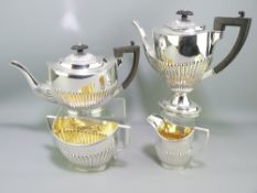 EXCELLENT FOUR PIECE SILVER TEA & COFFEE SET, Birmingham 1911, maker George Nathan & Ridley Hayes,