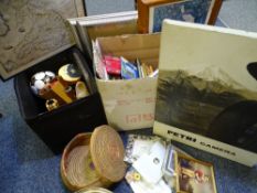 TREEN, assorted prints, EPNS, an advertising board for 'Petri Camera' ETC