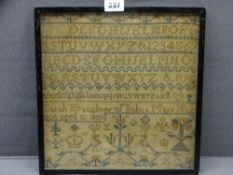 ANTIQUE SAMPLER - 'Sarah Aged 12, 1828'
