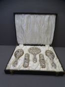 SILVER - Birmingham 1964, William Broadway cased mirrored brush set