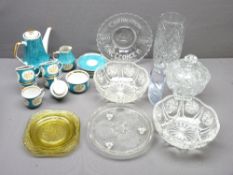 KING GEORGE CORONATION GLASS DISH, other quality glassware, Continental coffeeware ETC