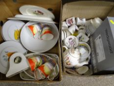 ROYAL WORCESTER BIRD CUPS & SAUCERS and an assortment of other Worcester and china